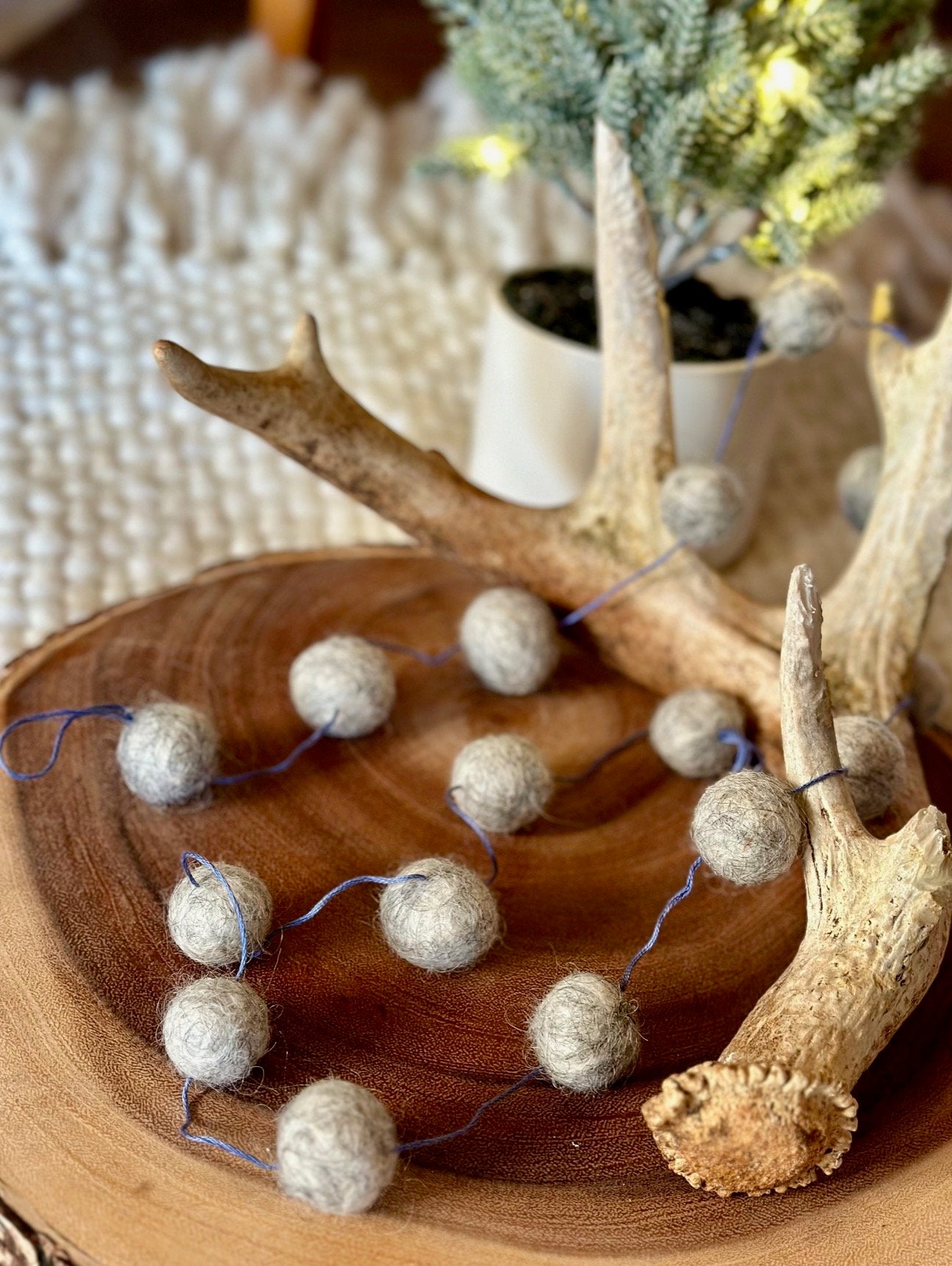 Felted Wool Ball Garland